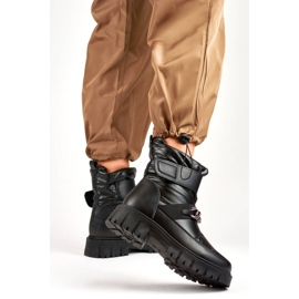 Naisten lumikengät tarranauhalla, musta JH-5B 1