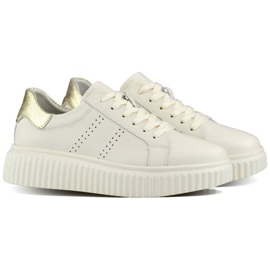 Naisten nahkaiset urheilukengät alustalla, beige GD-RS2007BE 1