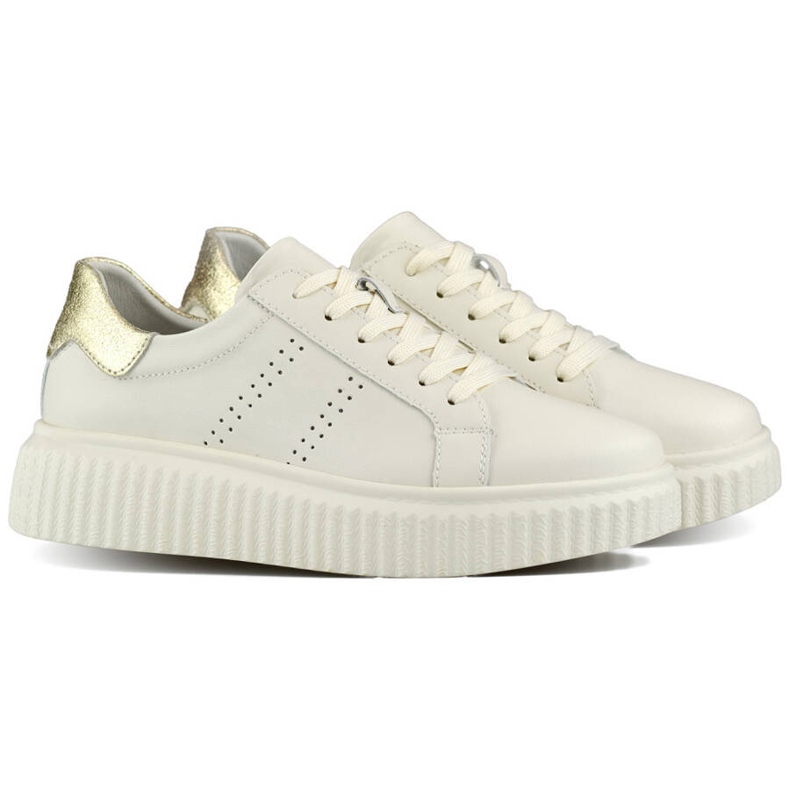 Naisten nahkaiset urheilukengät alustalla, beige GD-RS2007BE 1