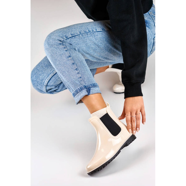 Naisten Chelsea-saappaat, beige, DC21BE 1