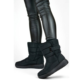 Naisten eristetyt tarranauhalliset lumisaappaat, musta, 22T48B 2