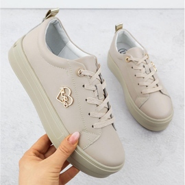 Naisten nahkakengät laiturilla beige filippo 3533 1