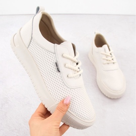 Beige nahkaiset urheilukengät Sergio Leone SP-102 1