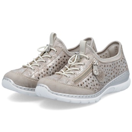 Naisten kengät Mukavat aukiot beige hopeapinnoitetut Rieker L32P6-90 1