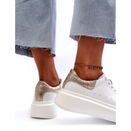 S.Barski Naisten nahka -lenkkarit D &amp; A LR568 White -alustalla valkoinen 3