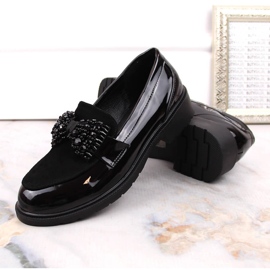 S.Barski Naisten loafers lakatut lordit rusetilla musta S. Barski 2