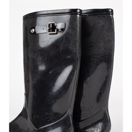 Shelvt Musta lakattu naisten galoshes 1