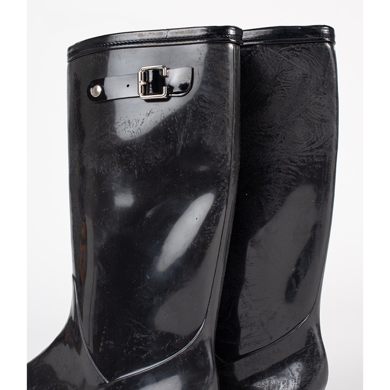 Shelvt Musta lakattu naisten galoshes 1