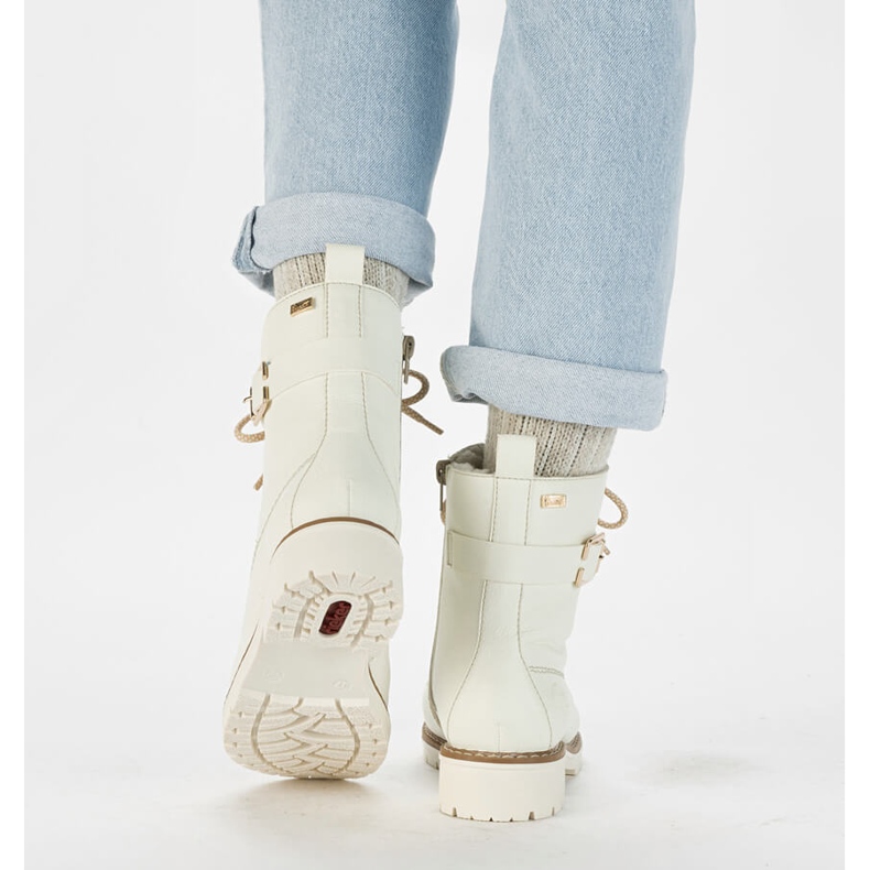 Vedenpitävät naisten valkoiset työsaappaat Rieker Y9126-80 valkoinen 2