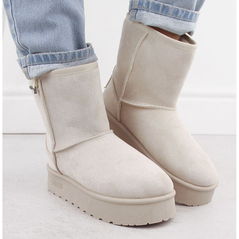 Naisten vedenpitävät lumisaappaat mukluk beige Big Star OO274897 1