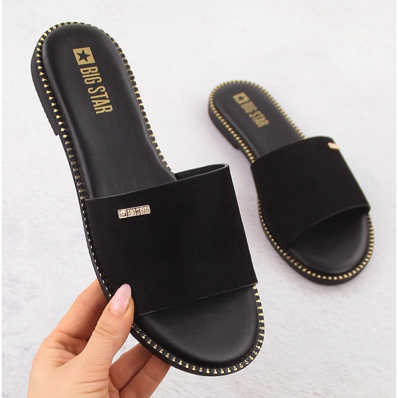 Naisten mokkanahkaiset baarit Black Big Star RR274618 musta 1