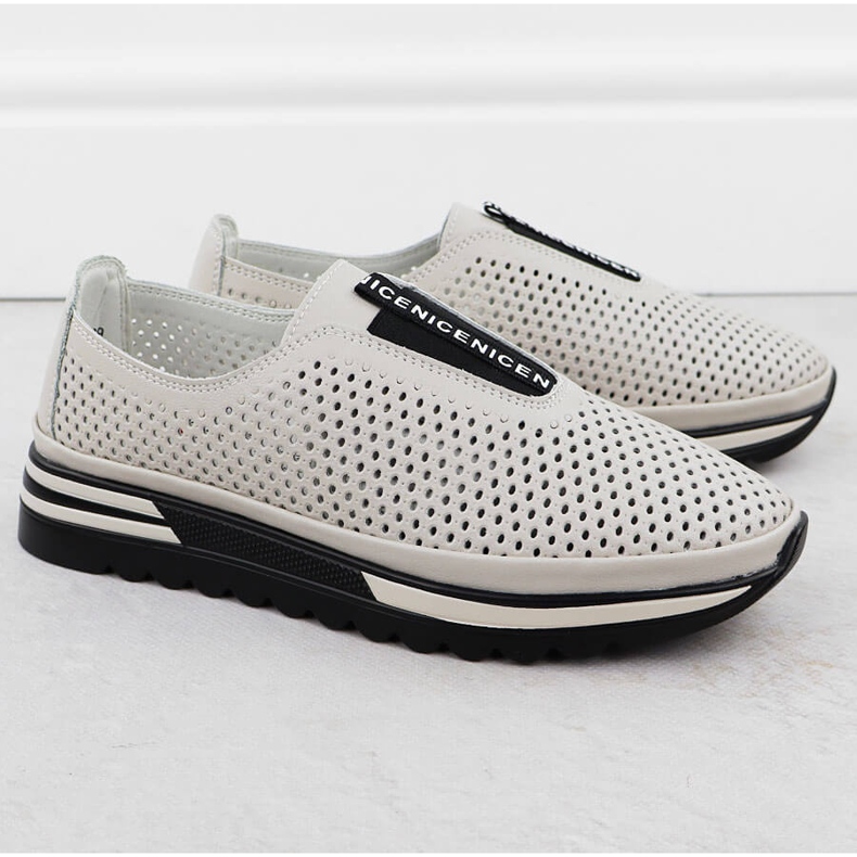 S.Barski Naisten nahkakengät, Openwork Beige S. Barski LR51-672 2