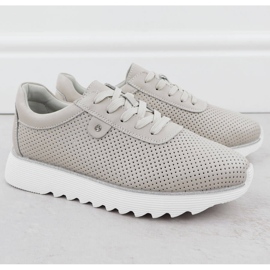 S.Barski Naisten nahkaiset kengät Openwork Platform Beige S. Barski LR51-629 2