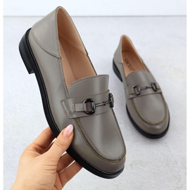 Naisten nahkaiset kengät mukavat leipät tumma beige vinceza 18107 1