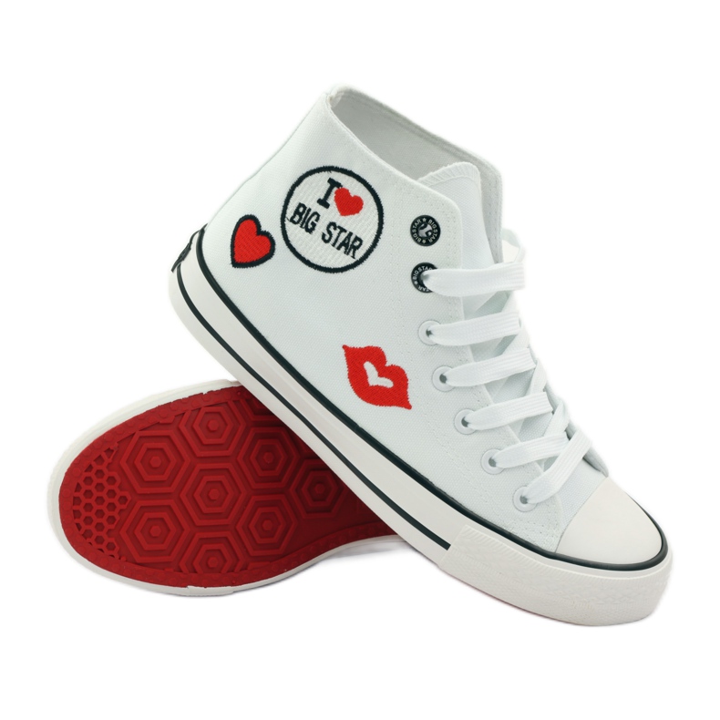 Big star 274017 sidotut tennarit valkoinen punainen 3