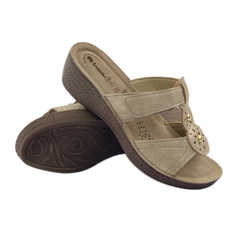 Kultaiset Inblu GL086 tarranauhatossut keltainen ruskea 3