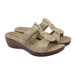 Kultaiset Inblu GL086 tarranauhatossut keltainen ruskea 4