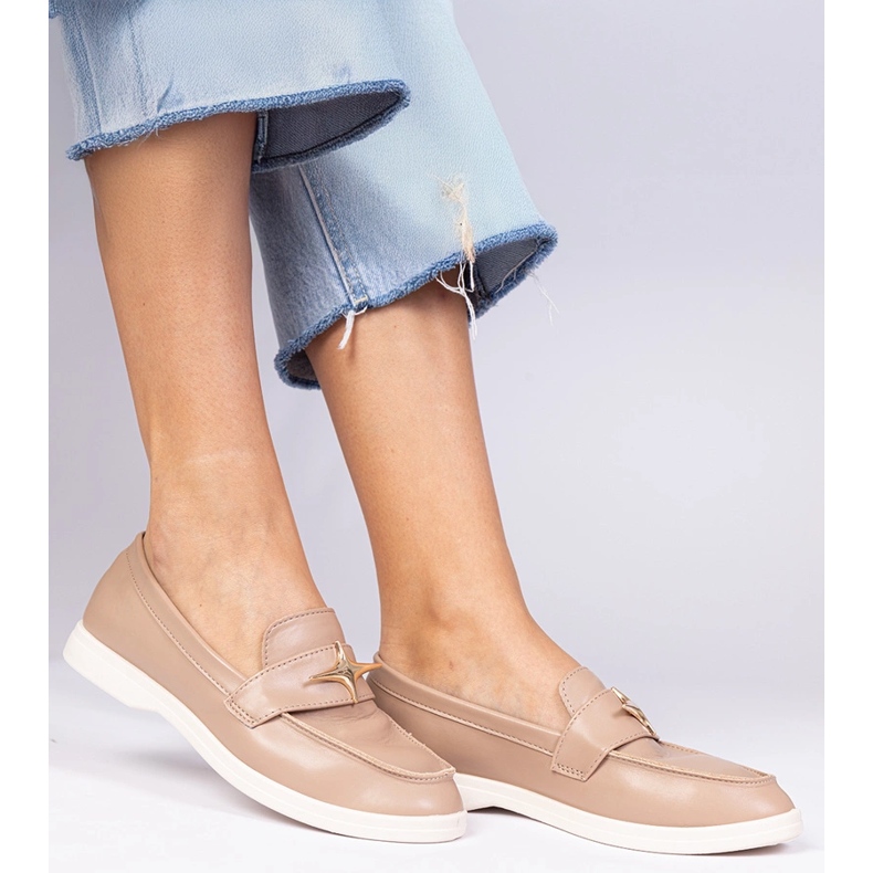 Tummat beige naisten leipät, joilla on kultainen sisustus 2