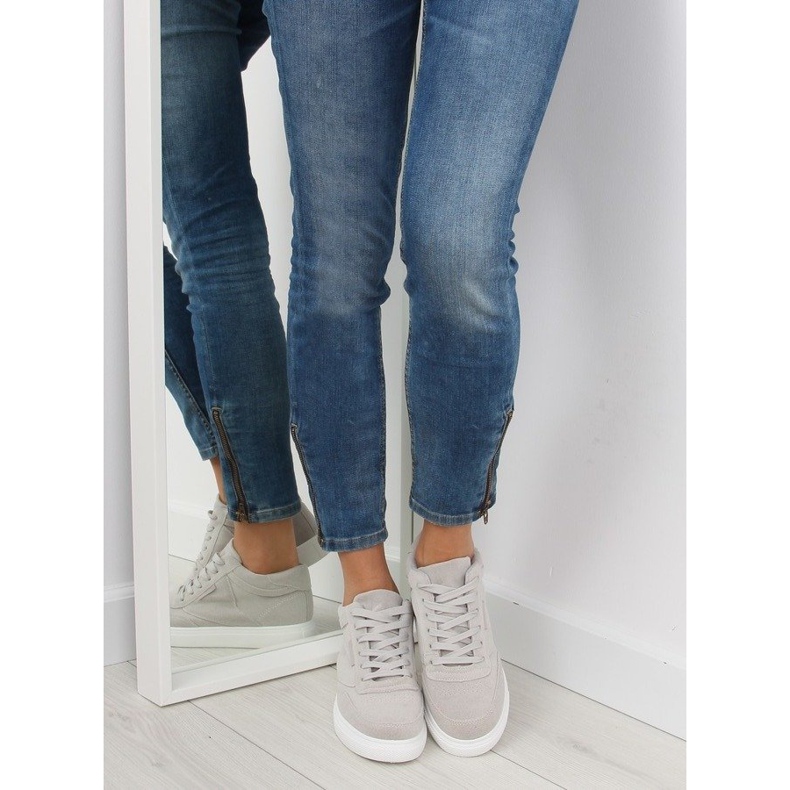 Harmaa mokkanahka naisten tennarit LT.GREY 1