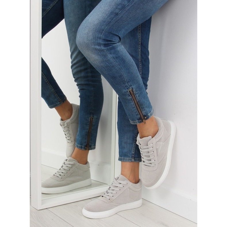 Harmaa mokkanahka naisten tennarit LT.GREY 2