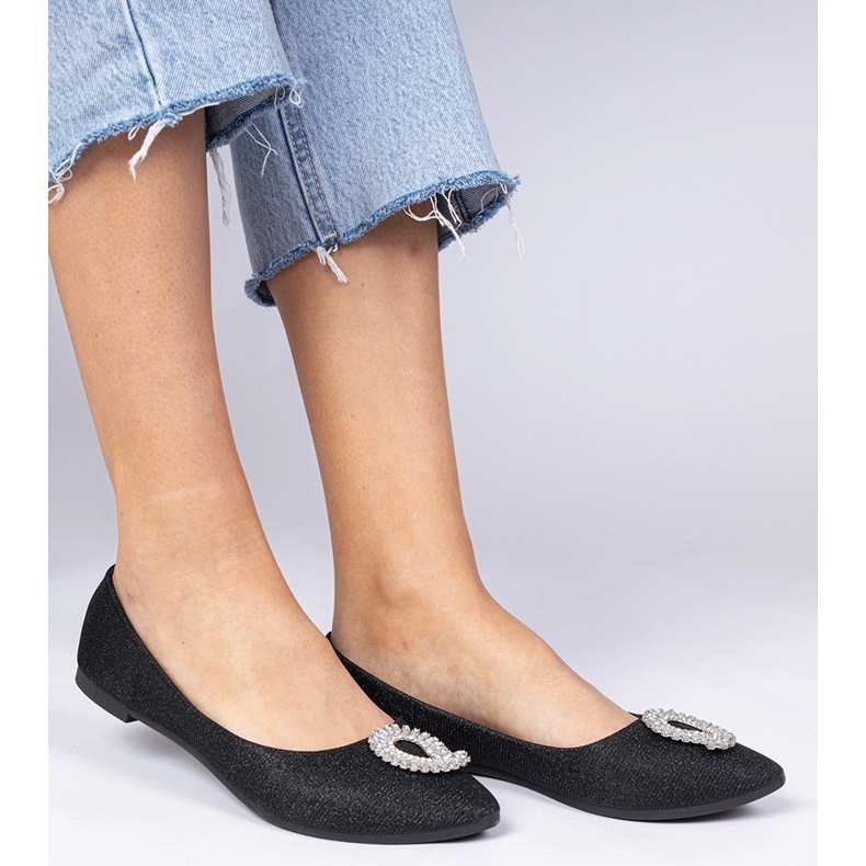 Mustat naisten kimaltelevat balleriinit zirkoneilla 1