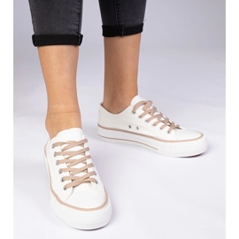 Valkoisenruskea klassinen naisten lenkkarit valkoinen 1