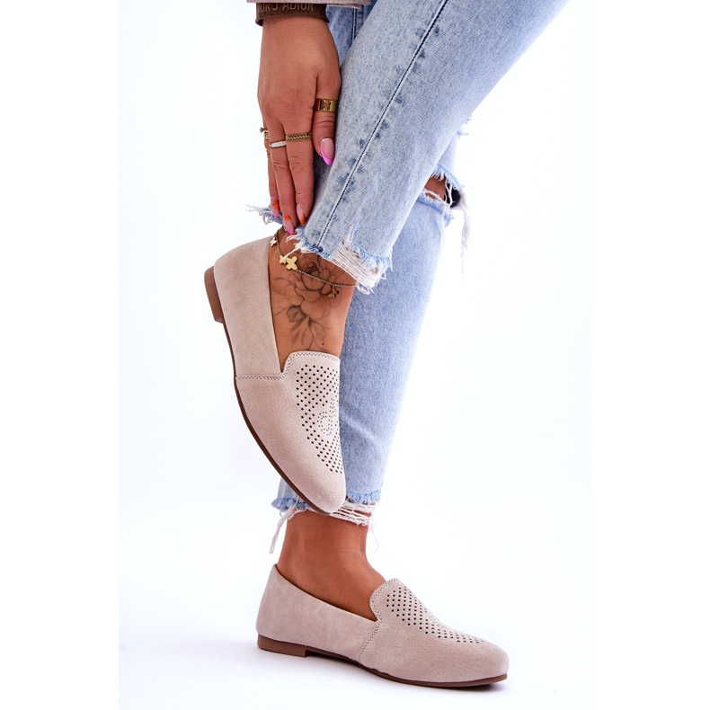 S.Barski Naisten mokkasiinit Suede Leather Beige 3