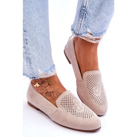 S.Barski Naisten mokkasiinit Suede Leather Beige 4