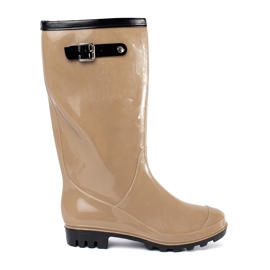 Beige lakattu naisten galoshes 1