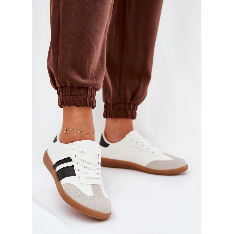 Matalat naisten lenkkarit, joissa on ekologinen nahka valkoinen 2