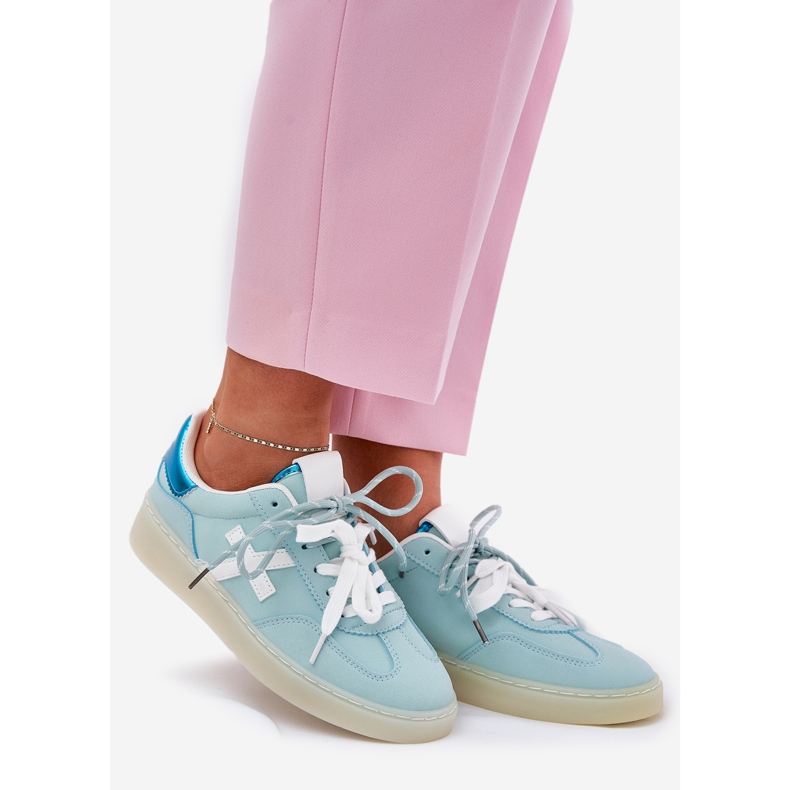 Matala naisten urheilukengät minttuleopardipainalla sininen 1