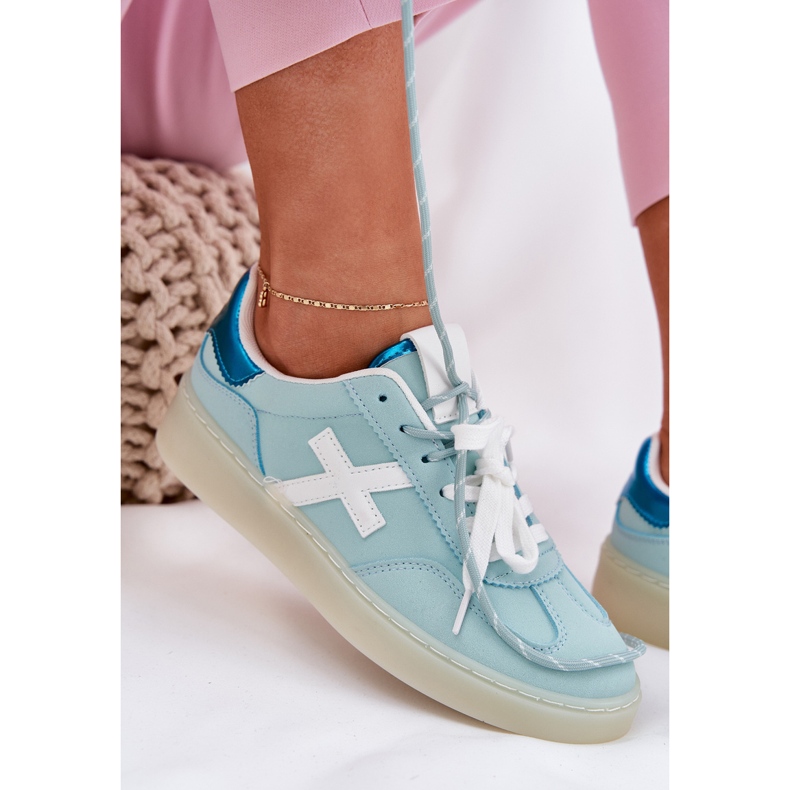 Matala naisten urheilukengät minttuleopardipainalla sininen 2