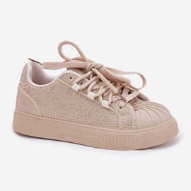 Naisten lenkkarit, joilla on koristelu laiturilla beige 8