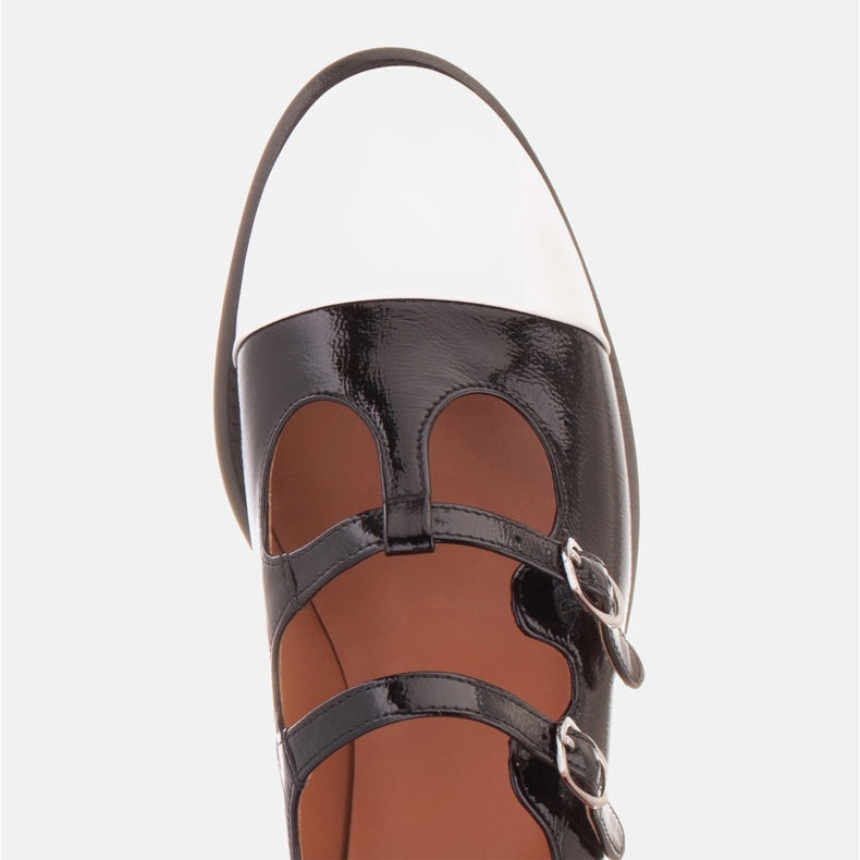 Marco Shoes Maalattu naisten balleriinit valkoisella varpalla musta 1