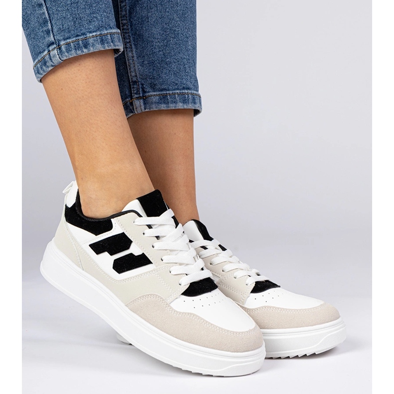 Naisten valkoiset ja valkoiset lenkkarit lenkkarit valkoinen 2