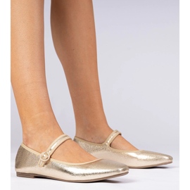 Kultaisten naisten balleriinit zirkoneilla kultainen 1