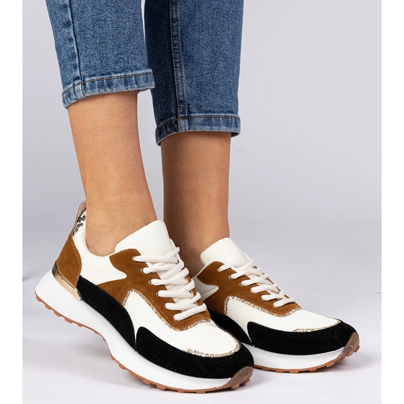 Naisten valkoiset ja valkoiset lenkkarit kimaltelevat valkoinen 2