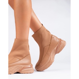 Seastar Slip-on saappaat, joissa on sukka ruskea 2