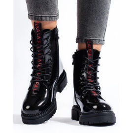 Naisten Shelovet mustia työntekijöitä, kiiltonahkaa musta 2