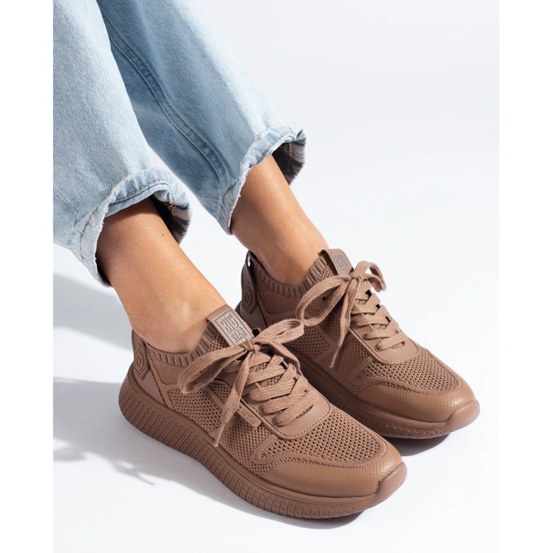 Naisten urheilukengät ruskeat Big Star LL274416 Memory Foam beige 1