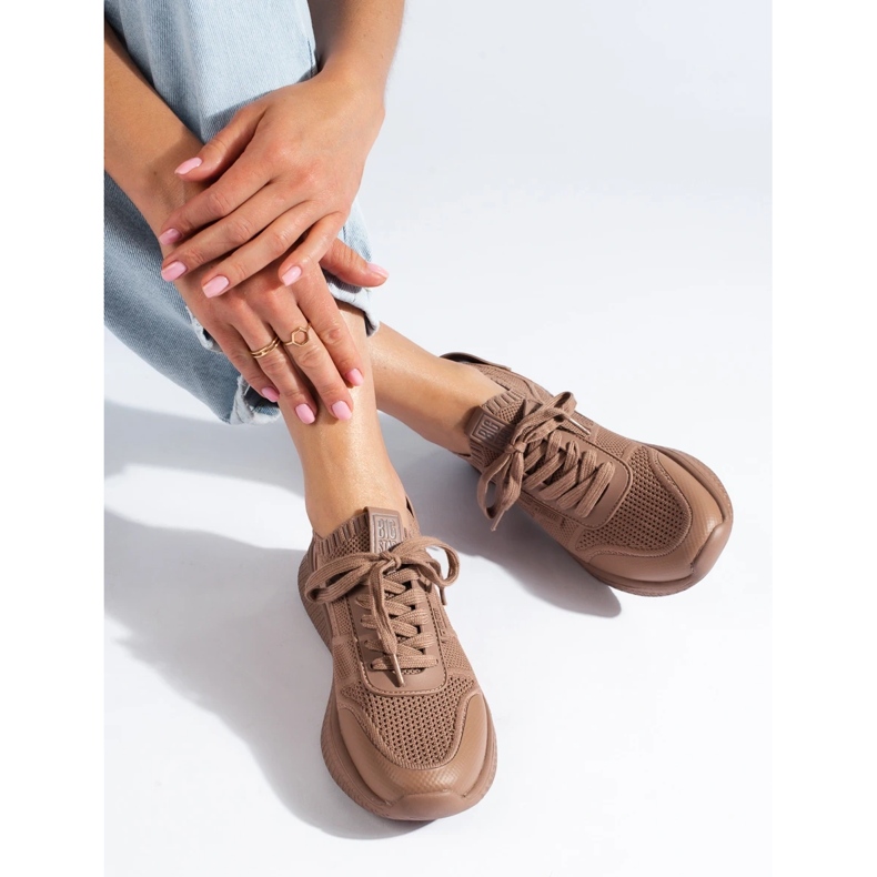 Naisten urheilukengät ruskeat Big Star LL274416 Memory Foam beige 2
