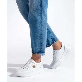 Valkoiset nahkaiset urheilukengät valkoinen 2