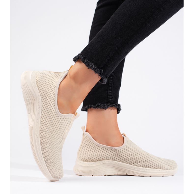 Beige tekstiili urheilukengät 2