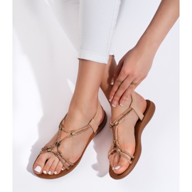 Beiget litteät kimaltelevat sandaalit 2