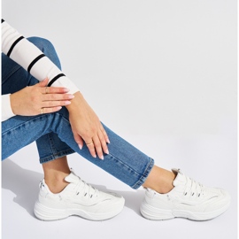 Valkoiset naisten urheilukengät paksulla pohjalla valkoinen 1