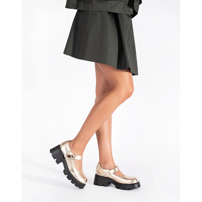 Naisten kullanväriset alustakengät kultainen 2