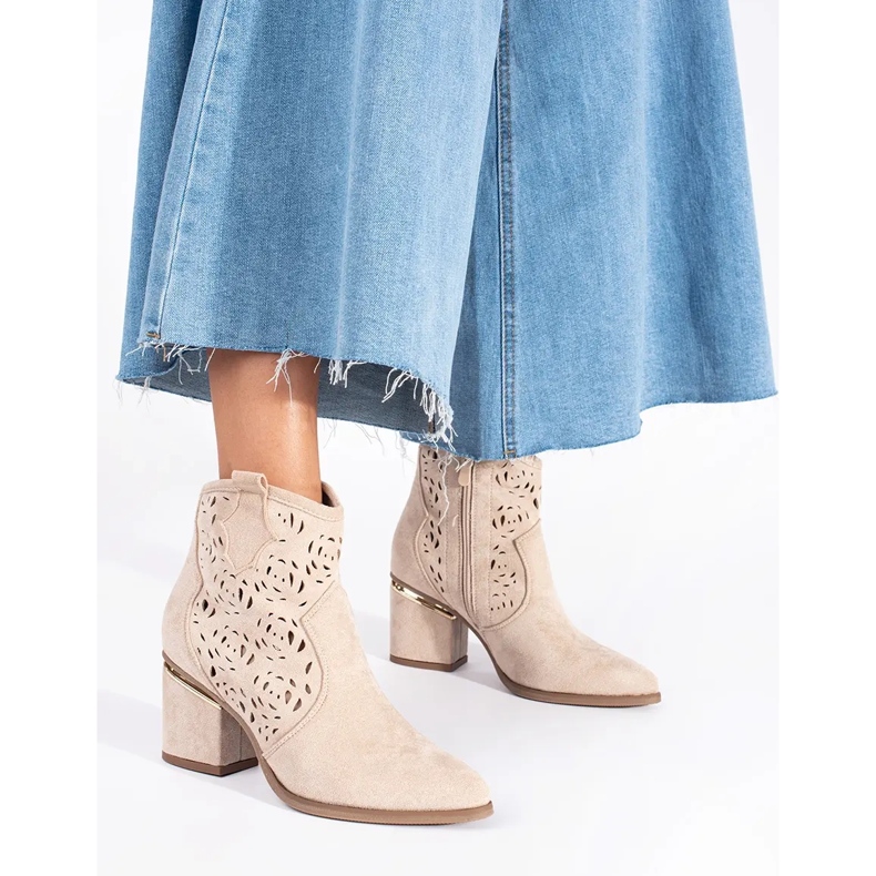 Seastar Naisten beigenväriset harjakattoiset cowboysaappaat 1