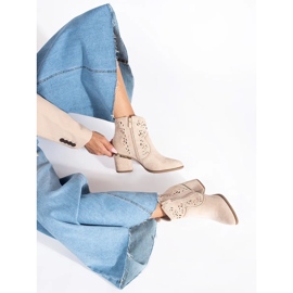 Seastar Naisten beigenväriset harjakattoiset cowboysaappaat 2