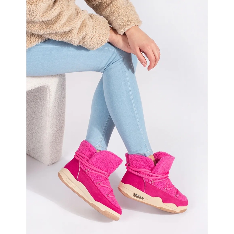 Seastar Vaaleanpunaiset naisten lumikengät paksulla pohjalla vaaleanpunainen 2