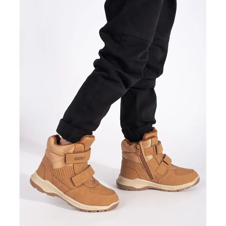 Eristetyt poikien nilkkurit tarranauhalla ruskea 2